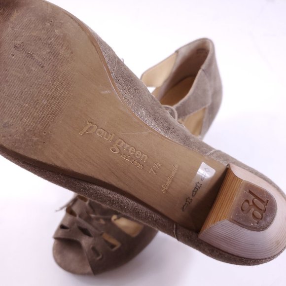 Paul Green Prague Lace Up Peep Toe Bootie Heel Sandals - Picture 7 of 7